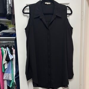 Pleione Black shoulder cut out Blouse